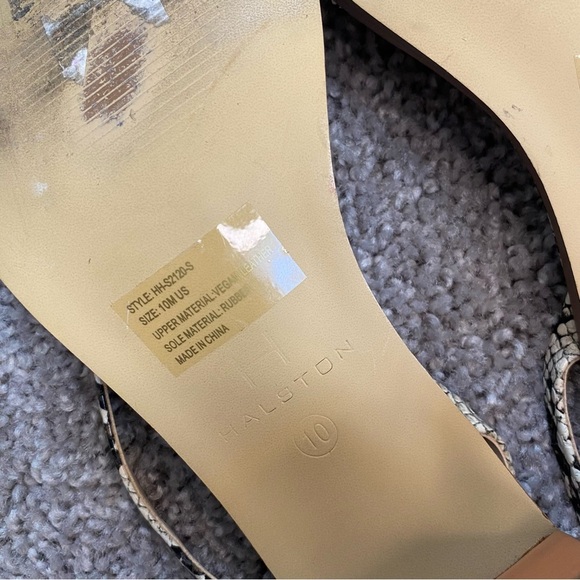 Halston Snake Print Healed Sandals - Picture 7 of 8